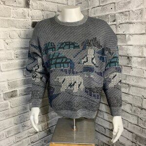 Vintage 80s 90s Jantzen Polar Bear Grandpa Dad Retro Pullover Crewneck Sweater